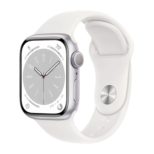 Умные часы Apple Watch Series 8 GPS, 41mm, Aluminium Case with Sport Band S/M, Silver (Серебристый)