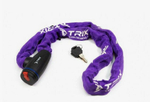 Замок противоугонный TRIX, цепь, с ключами, 3,5х1200мм, в тканевой оплетке, пурпурный
