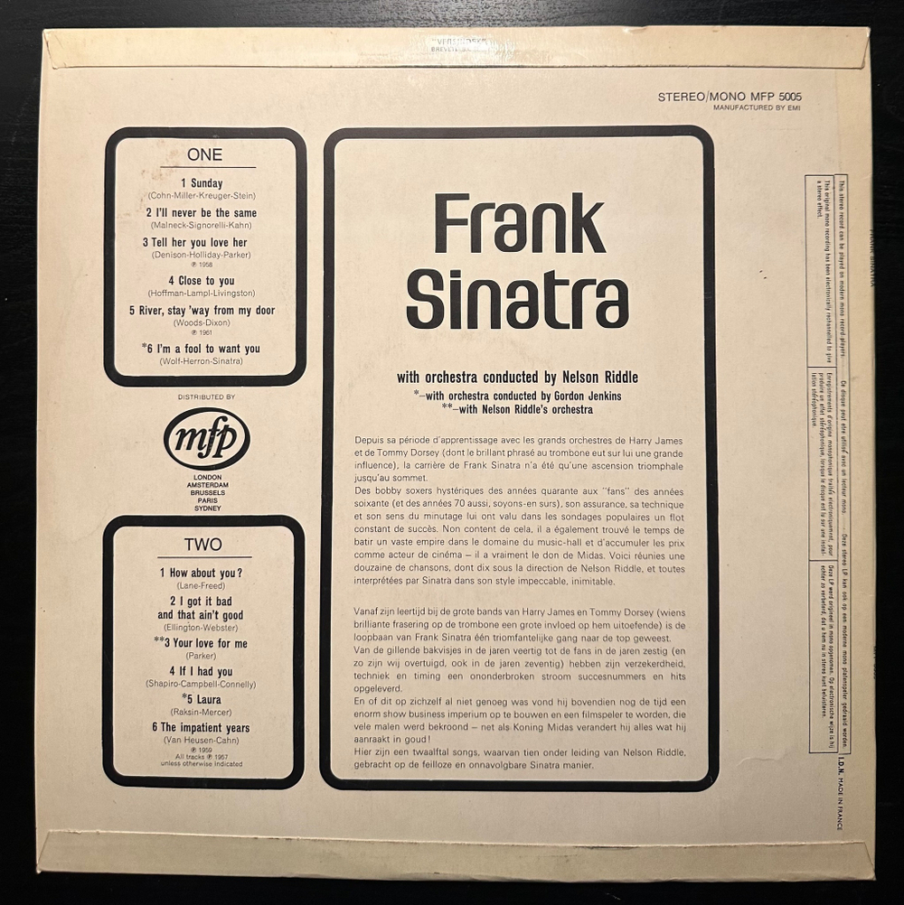 Frank Sinatra - Sunday And Everyday With Frank Sinatra (Франция 1970г.)