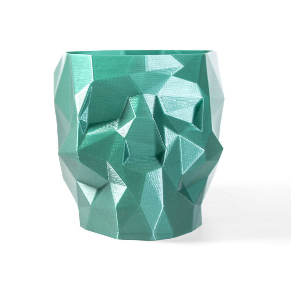 Череп-Ваза для конфет/карандашей, полигональная, 3D печать, зелёная
