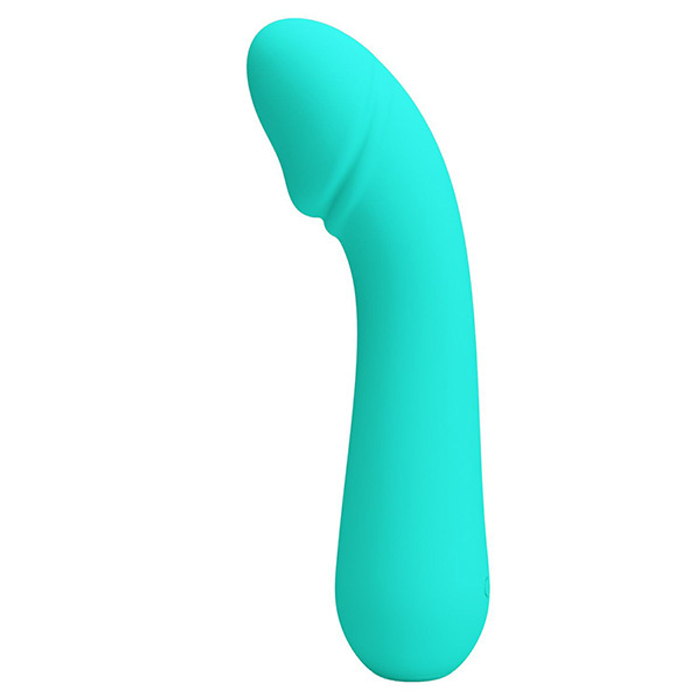 Бирюзовый силиконовый вибратор для G-точки 15см Baile Pretty Love Cetus I-014723-4