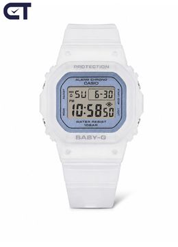 Casio BGD-565SC-2BDR женские часы — белая ударопрочная модель BABY-G с перламутрово-голубым акцентом
