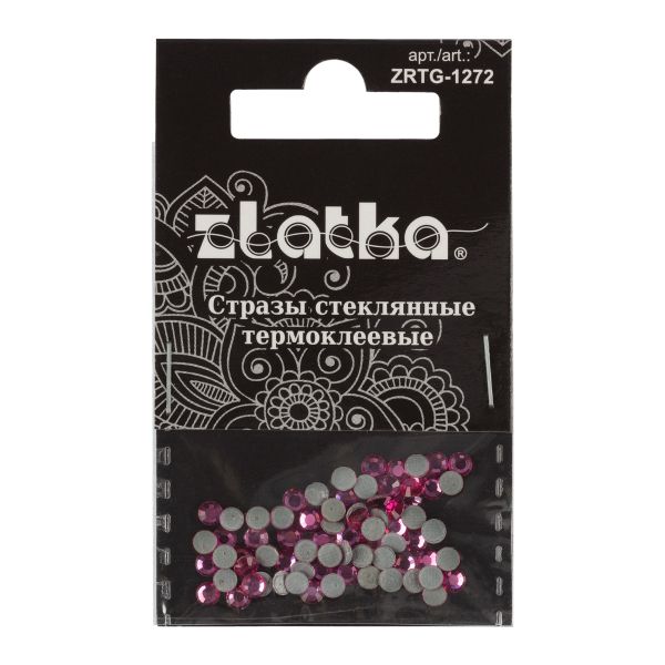 Стразы клеевые стекло 3.2 мм, 360 шт, SS12 №25 фуксия (Fuchsia), Zlatka ZRTG-1272