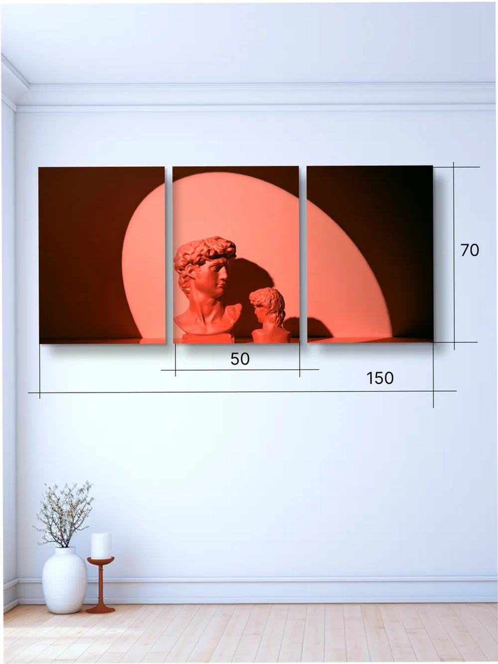 Картина Свет сквозь витражи модульная 50x70см 3шт.