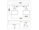 Настенно-потолочный спот в стиле лофт TR8142/2 BK черный E27*2 max 40W 340*120*180