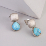 Серьги Silk с Казахстанской Бирюзой