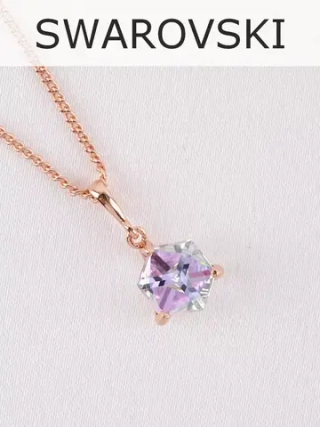 Кулон-кубик Миражи с сиреневым кристаллом Swarovski