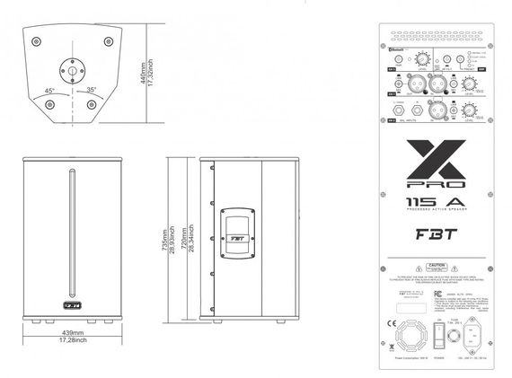 FBT X-PRO 115A активная АС, 1500Вт, динамик 15 дюймов