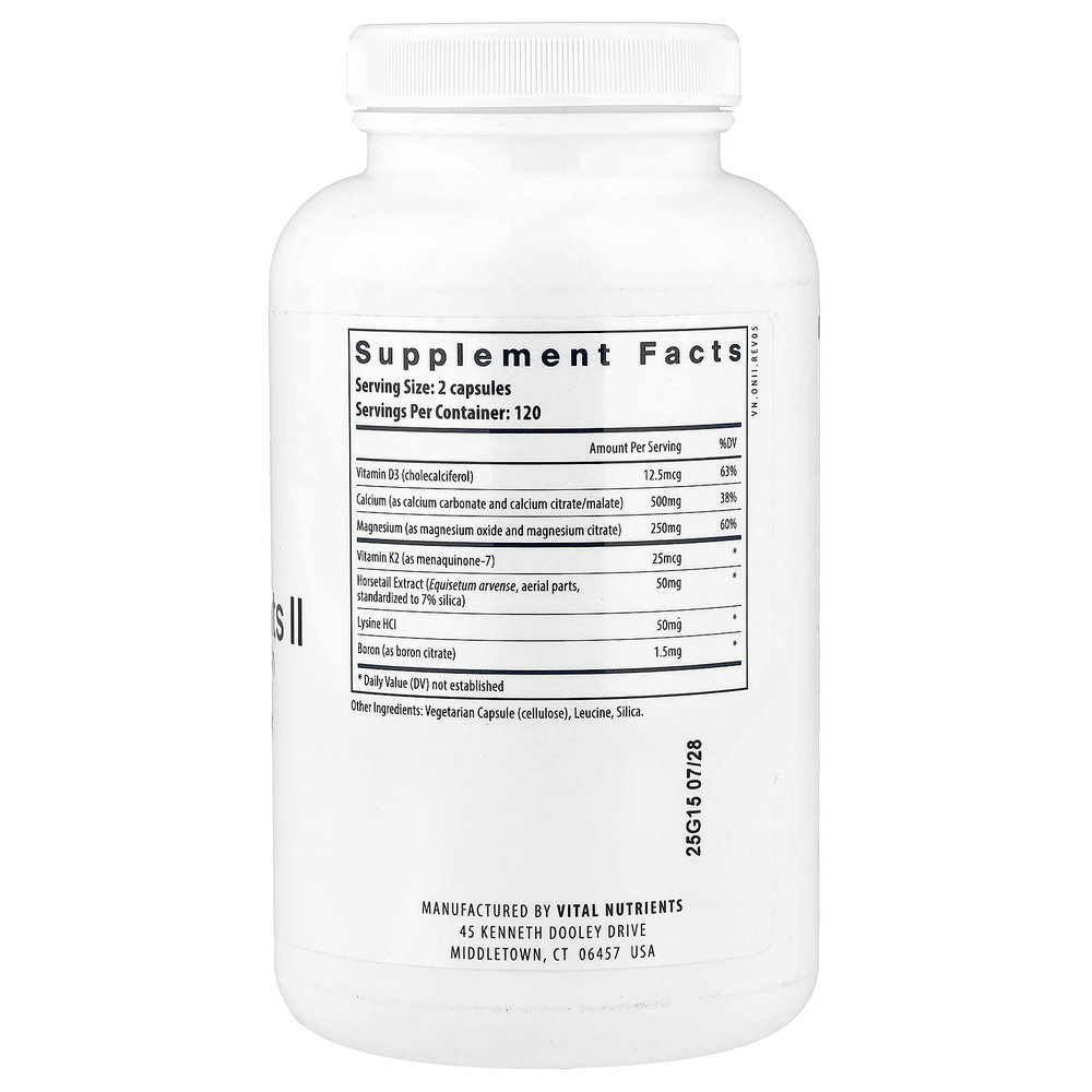 Vital Nutrients, Osteo-Nutrients II с витамином K2-7, 240 вегетарианских капсул