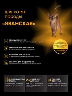 Корм сухой для котят породы Яванская, с индейкой, 400 гр, QUATTRO