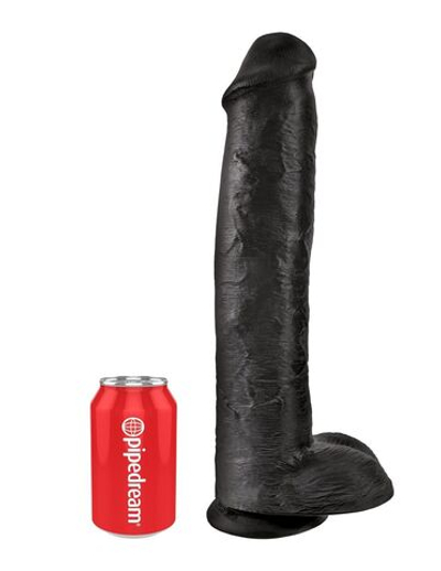 Чёрный фаллоимитатор-гигант 15 Cock with Balls - 40,6 см. (Цвет: черный)