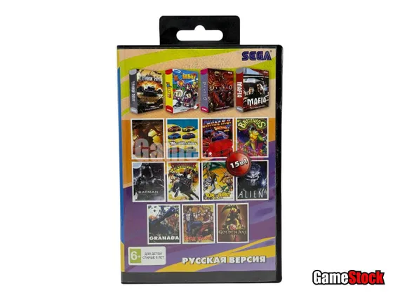 Картридж 16-Bit - 15в1 ТАНКИ 2011 / MAFIA / DIABLO / BOMBER+..