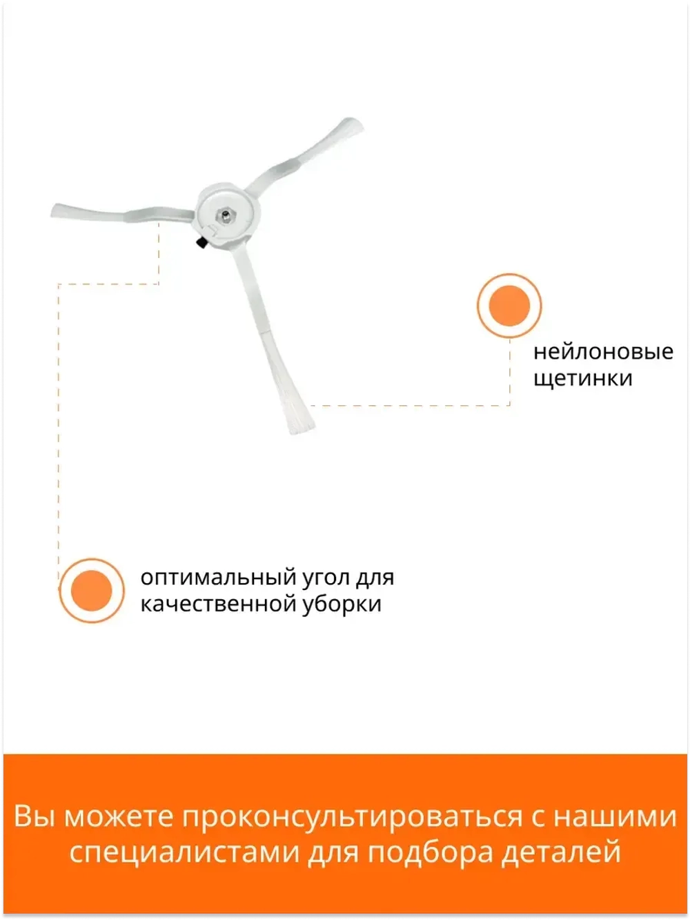 Комплект боковых щеток для Vacuum-Mop 2 Lite MJSTL, Vacuum-Mop 2 Pro MJST1SHW 8022402531 (9001754481)