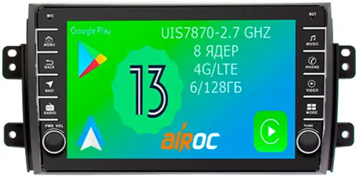 Магнитола для Suzuki SX4 2006-2014 - Airoc AB-3502 (кнопки и крутилки), Android 13, Быстрая, SIM-слот, CarPlay