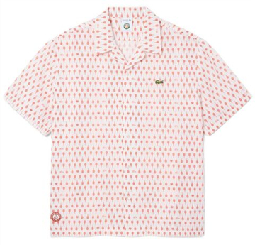 Теннисное поло Lacoste Roland-Garros Edition Print - flour/briquette