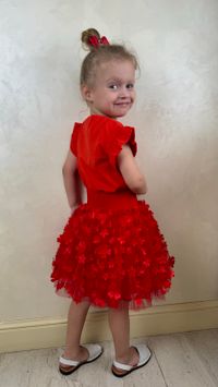 Юбка "Бабочки" красная