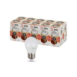 Лампа светодиодная ЭРА STD LED P45-9W-827-E27 9Вт шар теплый белый свет Е27 | Лампы cветодиодные Шар (G/P)