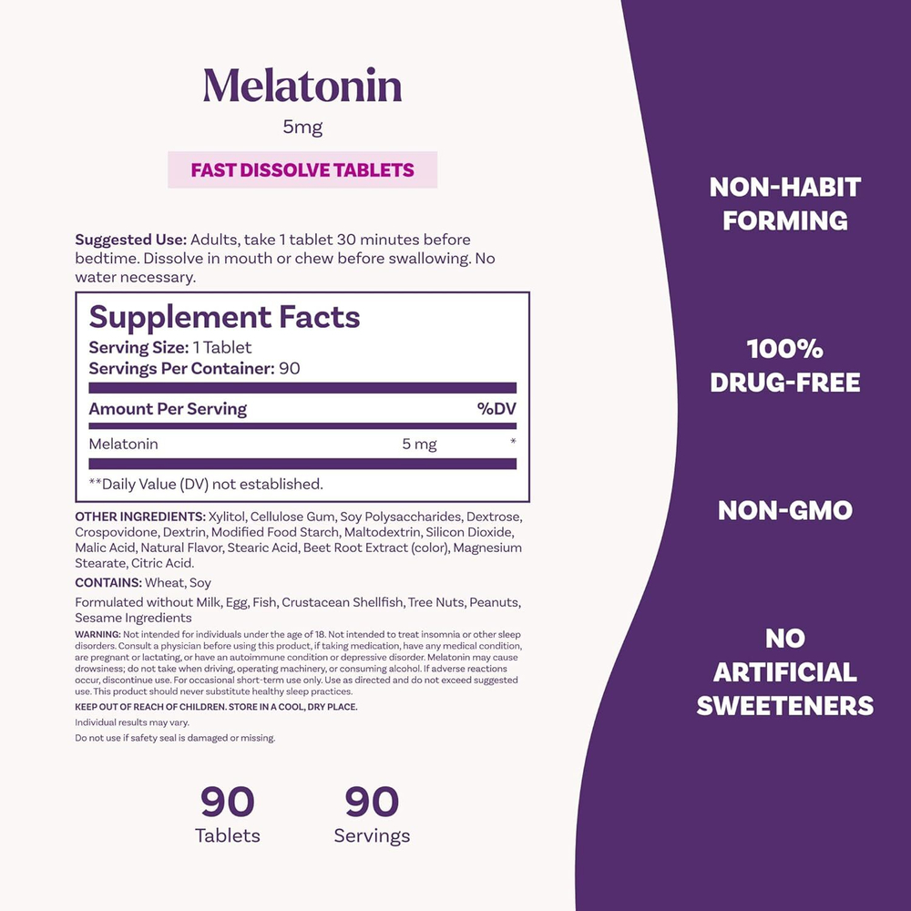 Антиоксидант Natrol Melatonin 5 мг 90 таблеток