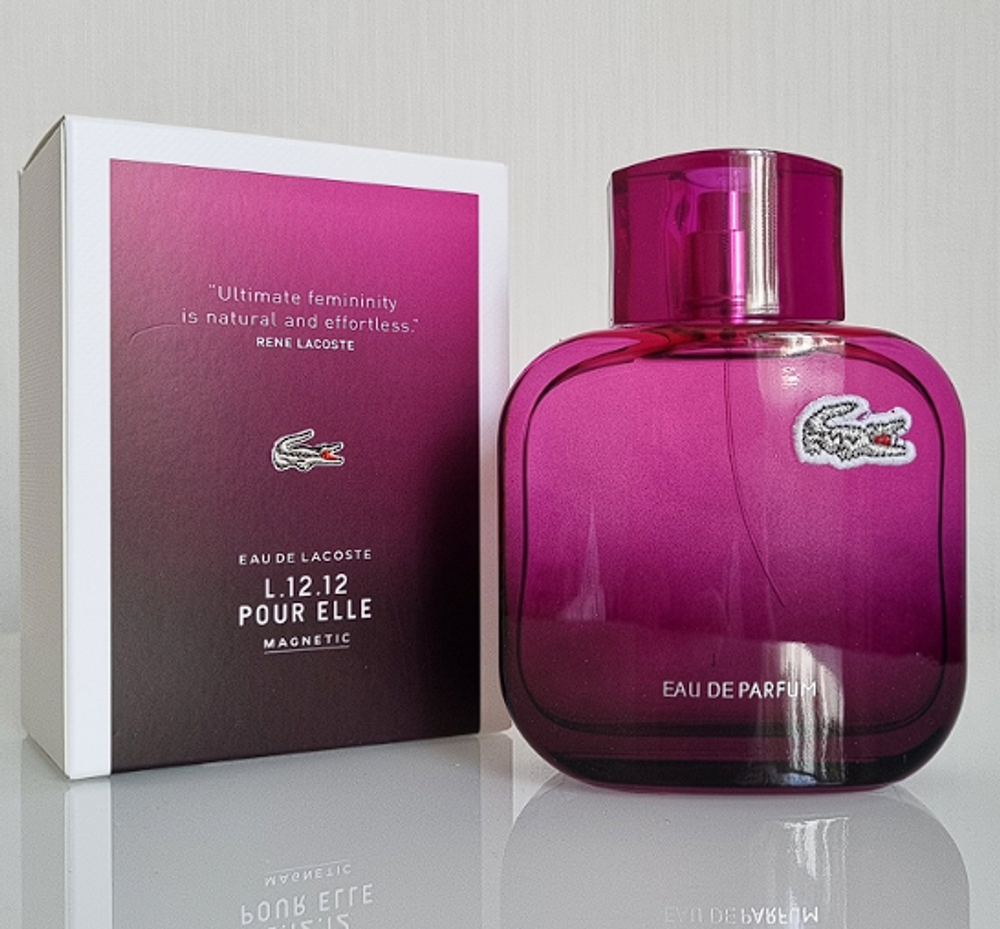 Lacoste L.12.12. Pour Elle Magnetic 80 ml (Коробка парфюма без слюды, парфюм новый, распаковка для фото)