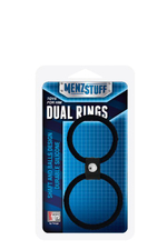 Чёрное двойное эрекционное кольцо Dual Rings Black (Цвет: черный)
