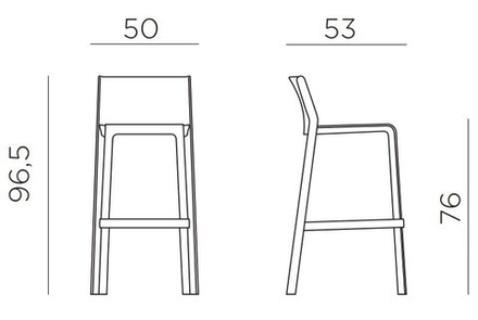 Стул пластиковый барный Nardi Trill Stool, агава