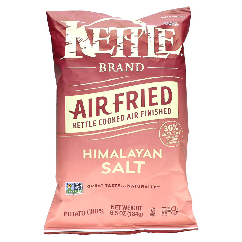 Kettle Foods, картофельные чипсы, обжаренные на воздухе, с гималайской солью, 184 г (6,5 унции)