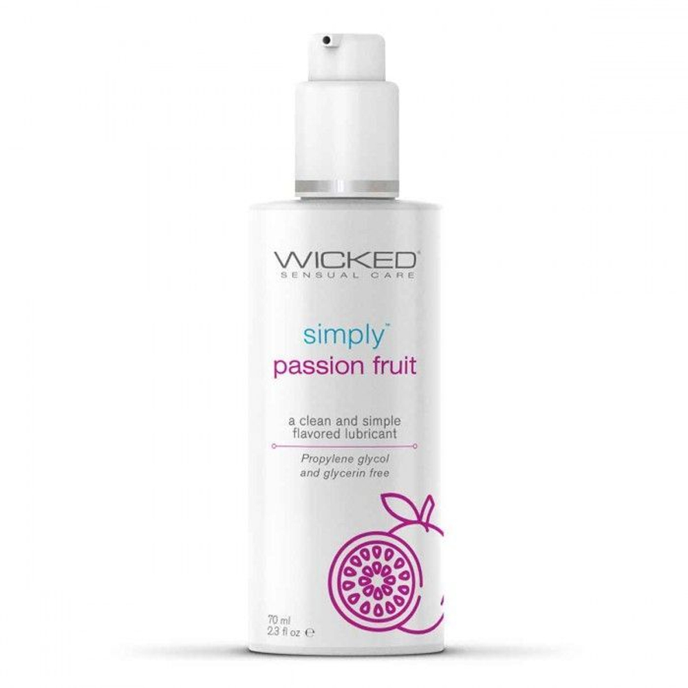 Гель-лубрикант на водной основе с ароматом маракуйи Wicked Simply Passion Fruit - 70 мл.