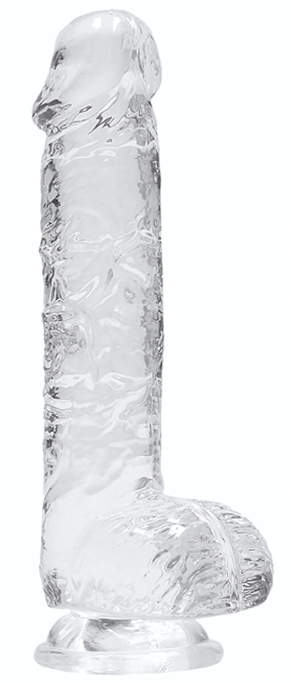 Прозрачный фаллоимитатор Realrock Crystal Clear 6 inch - 17 см. (Цвет: прозрачный)