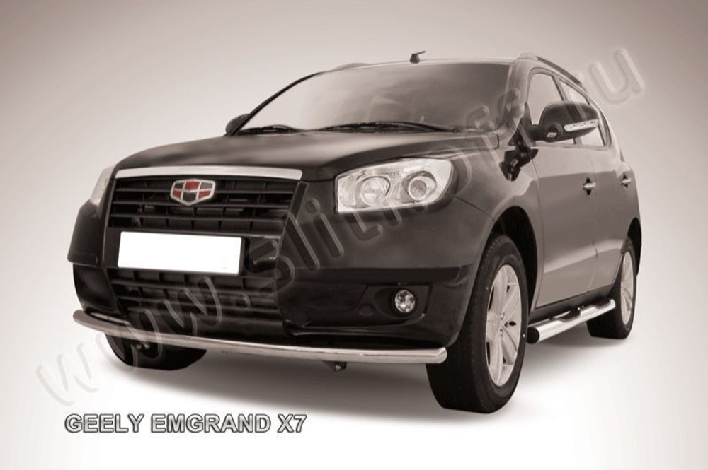 Защита переднего бампера (нержавейка) Geely Emgrand X7 (2011-2016) d57 радиусная