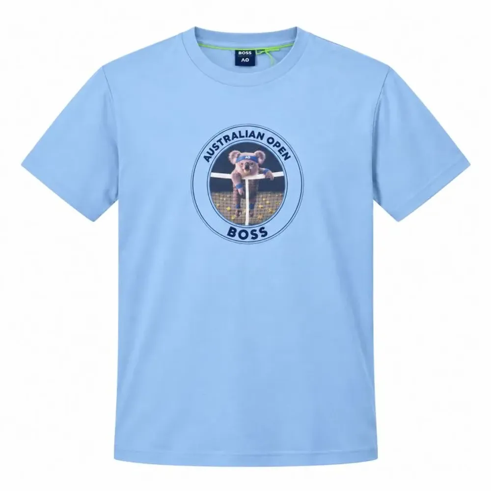 Футболка для мальчика теннисная BOSS x AO Kids Jersey Digital Print Logo - pale blue