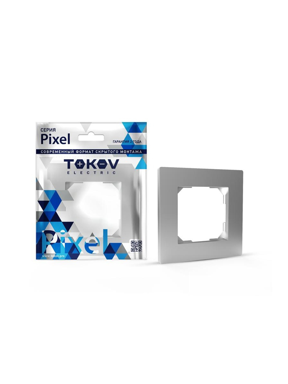 Рамка 1-м Pixel алюм. TOKOV ELECTRIC TKE-PX-RM1-C03