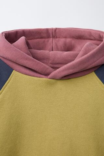 ZARA ХУДИ COLORBLOCK, ОЛИВКОВЫЙ