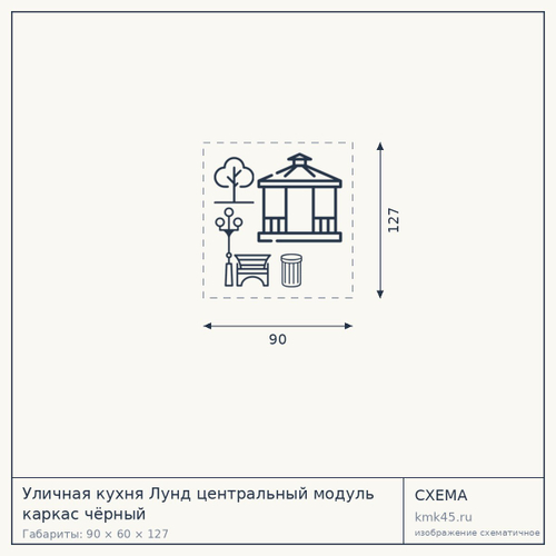 Уличная кухня Лунд центральный модуль каркас чёрный — от 28 000 ₽