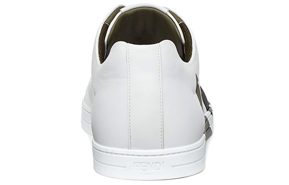 FENDI Low top Stylish Skateboarding Shoes Men"s Black White
