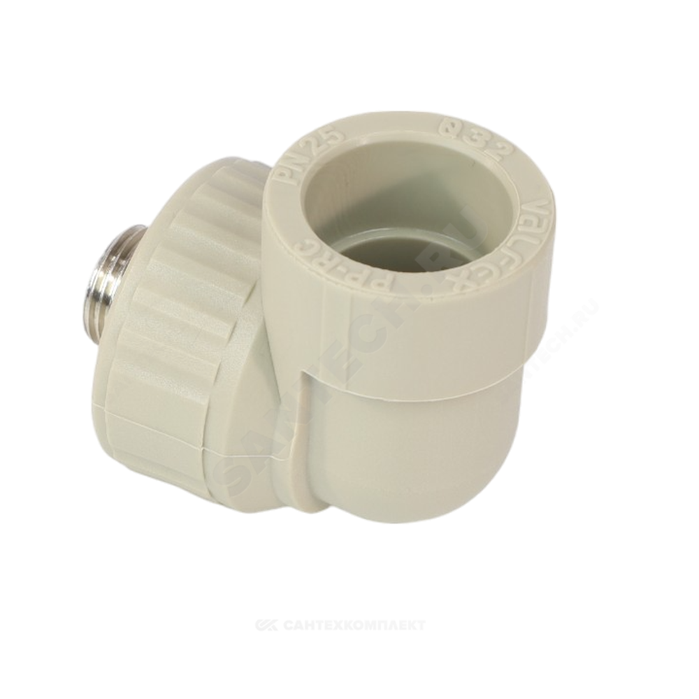 Угольник PP-R комбинированный серый Дн 32х1" НР VALFEX 10126032Г