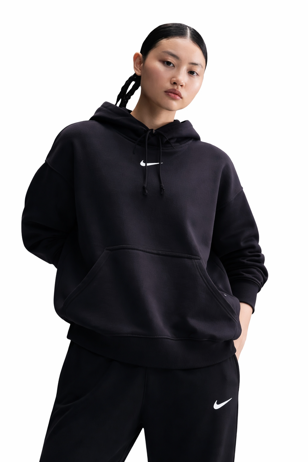 Женская теннисная куртка Nike Sportwear Phoenix Fleece - black/sail