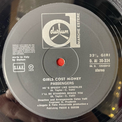 Винтажная виниловая пластинка Passengers Girls Cost Money (Италия 1979)