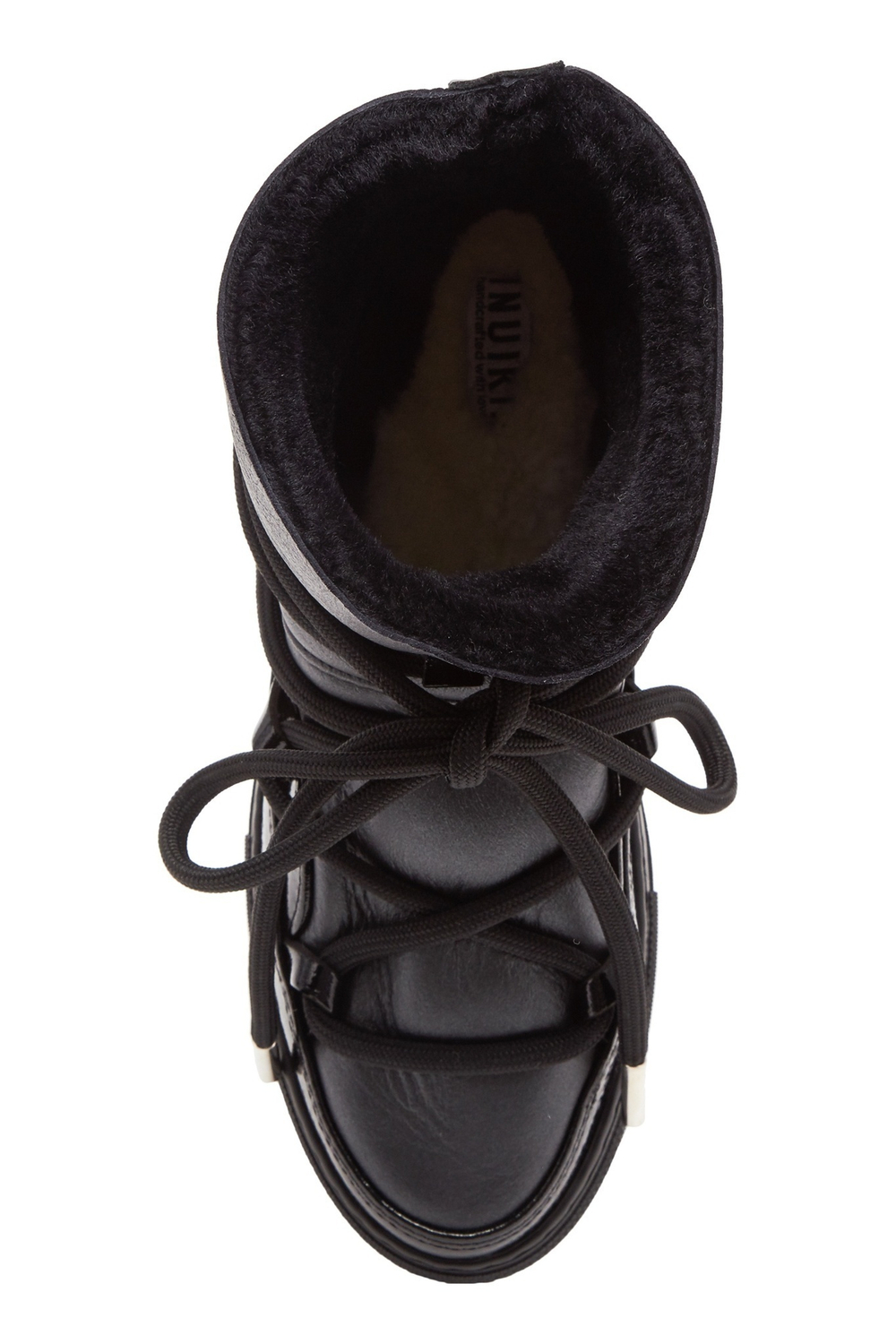 Высокие комбинированные кеды INUIKII Sneaker Gloss Black на меху