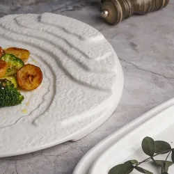 Тарелка d 31 см h4/1,5 см Oyster борт лесенка белая фарфор P.L. Proff Cuisine [6]