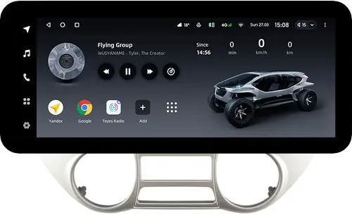 Магнитола для Hyundai i20 2009-2012 (климат) - Teyes LUX ONE ROUND монитор 12.3" 2K QLED на Android 10, Быстрая, CarPlay, 4G SIM-слот