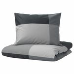 Комплект постельного белья IKEA BRUNKRISSLA (БРУНКРИСЛА), Односпальный, Черно-серый, 150x200, 50x80 см