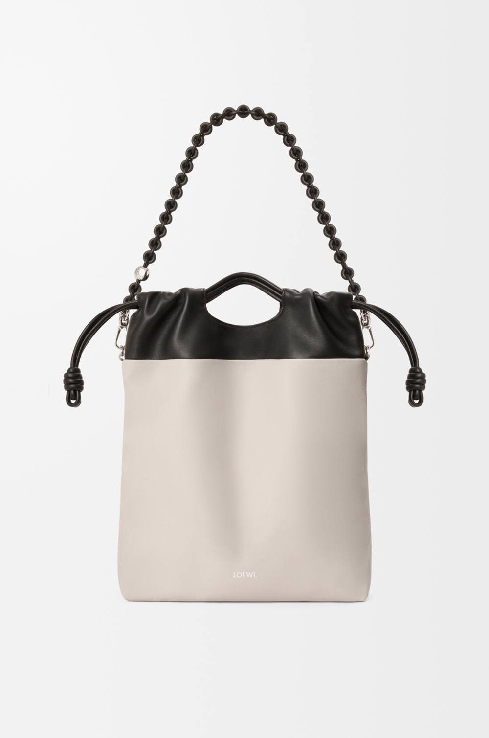 Loewe Сумка-тоут Flamenco из мягкой кожи ягненка наппа, экрю/черный