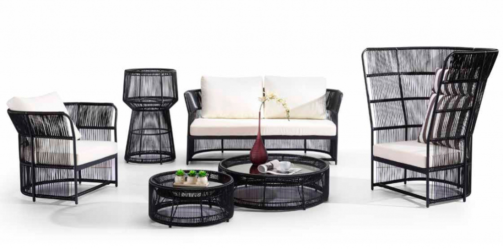 Комплект плетеной мебели Tagliamento Sofa living, черный