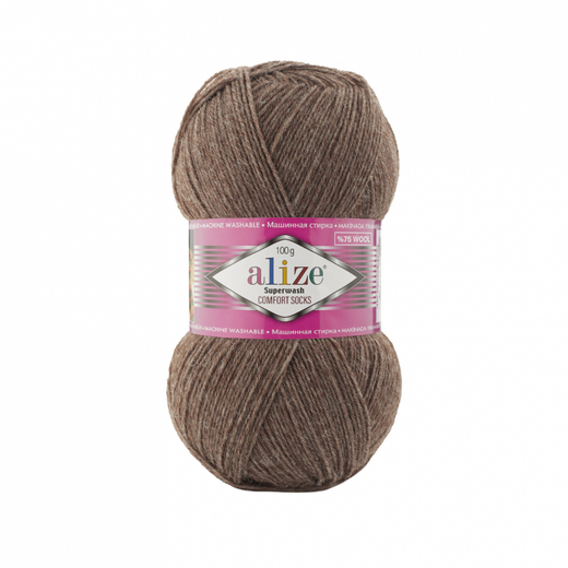 ALIZE "SUPERWASH COMFORT", 75% шерсть, 25% п/а, 100 гр, 420 м, Какао