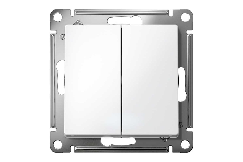 2-клавишный механизм выключателя, быстозажимные клеммы Systeme Electric ATLAS DESIGN сх.5 10АХ белый ATN000151S