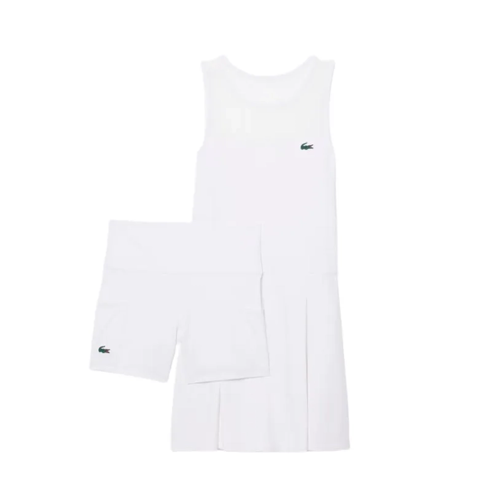 Теннисное платье Lacoste Dual Fabric Pleated Stretch Tennis - white