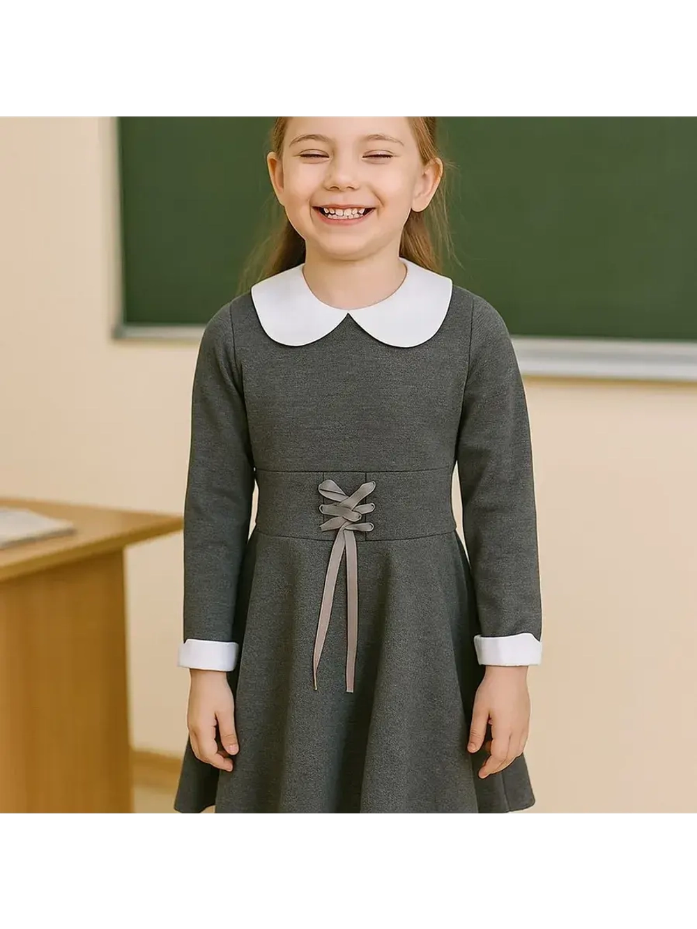 Школьное платье для худенькой девочки.