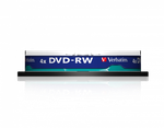 Оптический диск Verbatim DVD-RW 4.7GB 4X SERL Matt Silver, Spindle, 10 шт