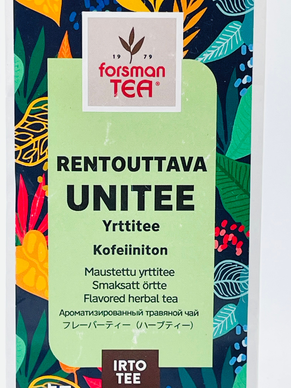 Чай ройбуш FORSMAN TEA Rentouttava Unitee без кофеина Расслабляющий с добавками 60 г (из Финляндии)
