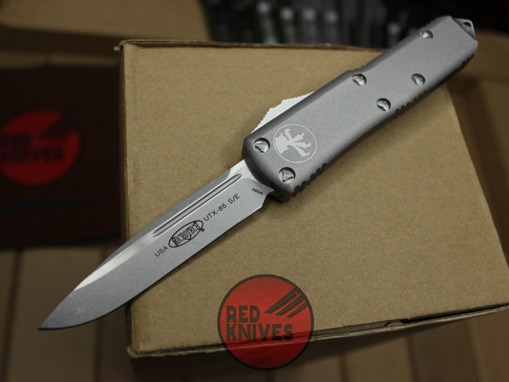 Нож Microtech UTX-85 A+++ Standard S/E - рукоять серая, стандартный апокалиптик клинок